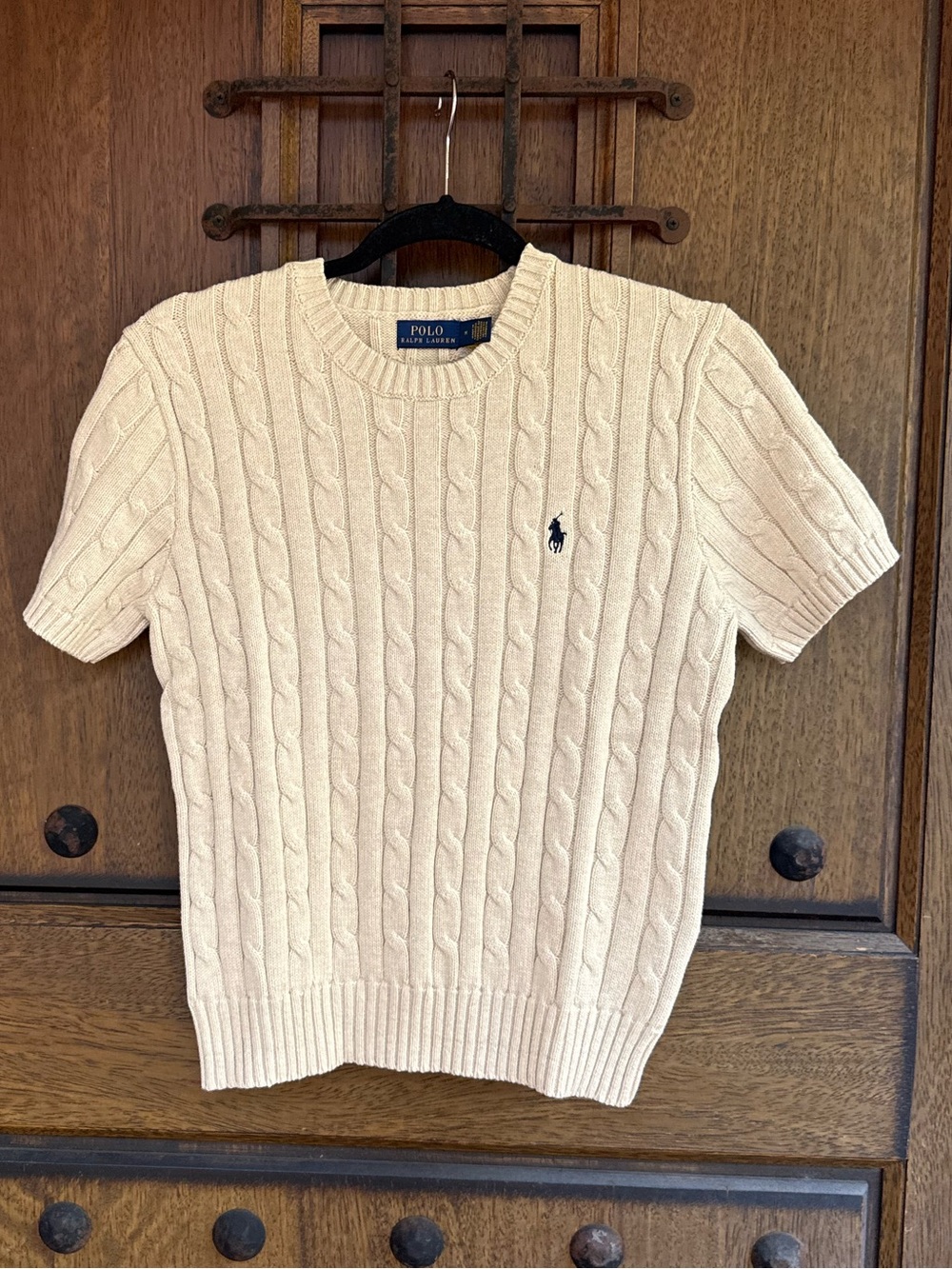 Polo by Ralph Lauren Beige  Cable-Knit Crewneck Sweater Size M